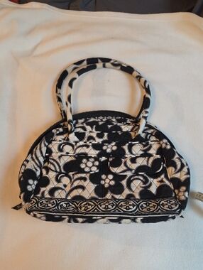 SALE! Vera Bradley Black & White Floral Quilted Cosmetic Bag
